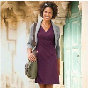 Athleta Nectar Faux Wrap Purple Dress-Size S